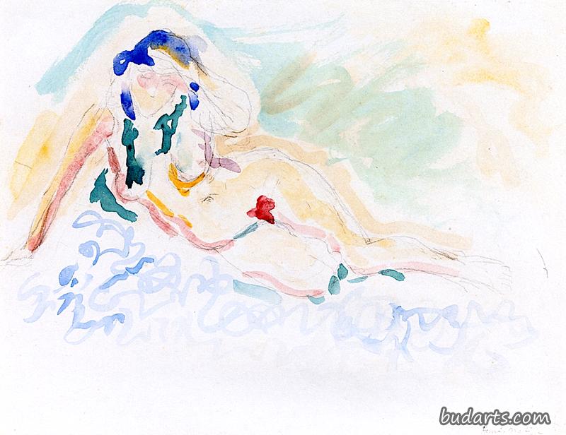 斜躺的女性裸体