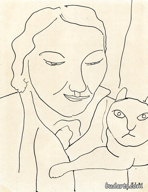 带猫的女人