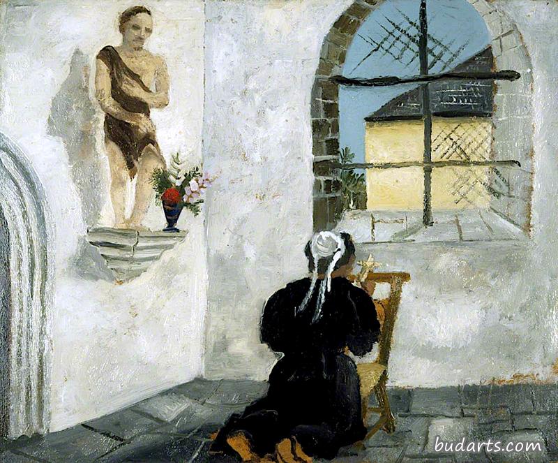 祈祷中的布雷顿女人