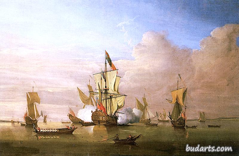 9月17日，英国皇家游艇“游隼”号与乔治一世国王一同抵达泰晤士河河口