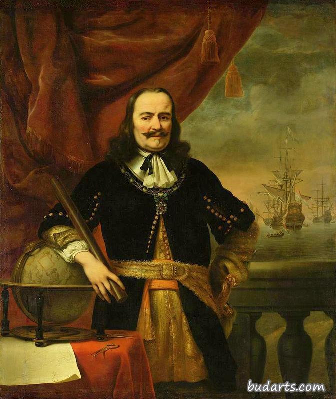 米切尔·阿德里安兹的肖像,德鲁伊特(1607-1676)担任海军中将 米切尔·阿德里安兹的肖像,德鲁伊特(1607-1676)担任海军中将