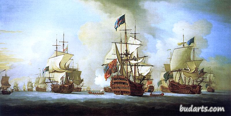 英国舰队起锚，海军上将的船发信号