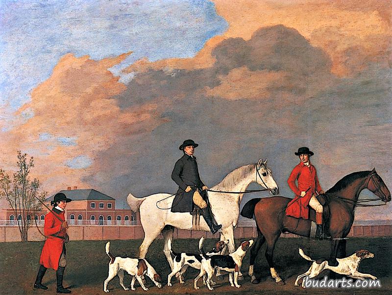 John Musters and the Rev. Philip Story Riding out from the Stable Block at Colwick Hall John Musters and the Rev. Philip Story Riding out from the Stable Block at Colwick Hall