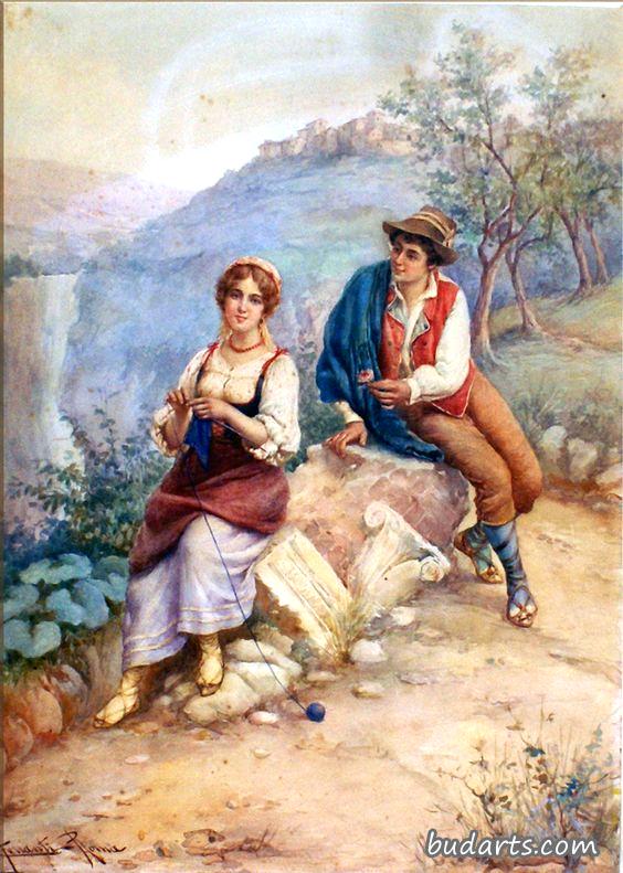 Lovers by the Tivoli Waterfall