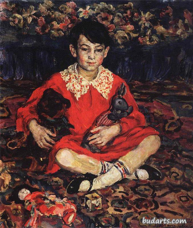 Portrait of Kamushka Benediktova with Toys