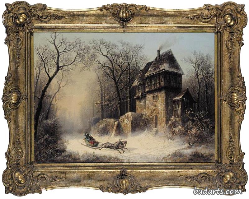雪橇上的一对夫妇