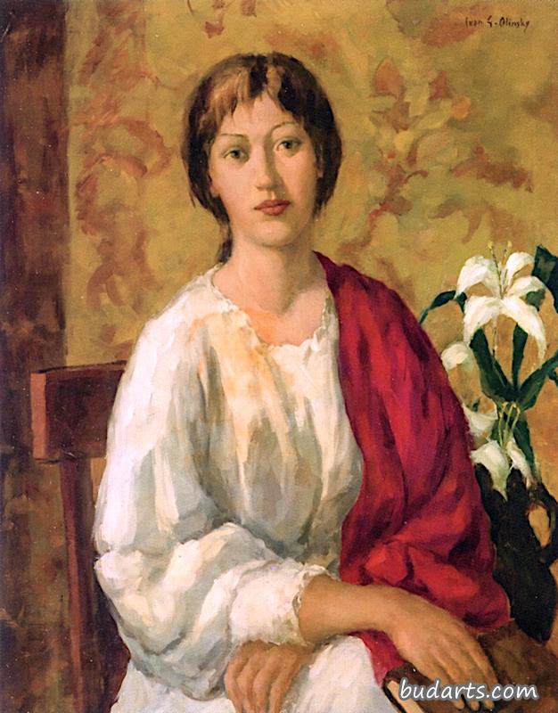 女人和花