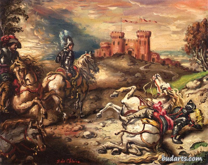 城堡里的马和骑手
