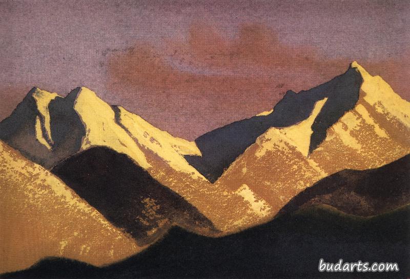 日落时的喜马拉雅山