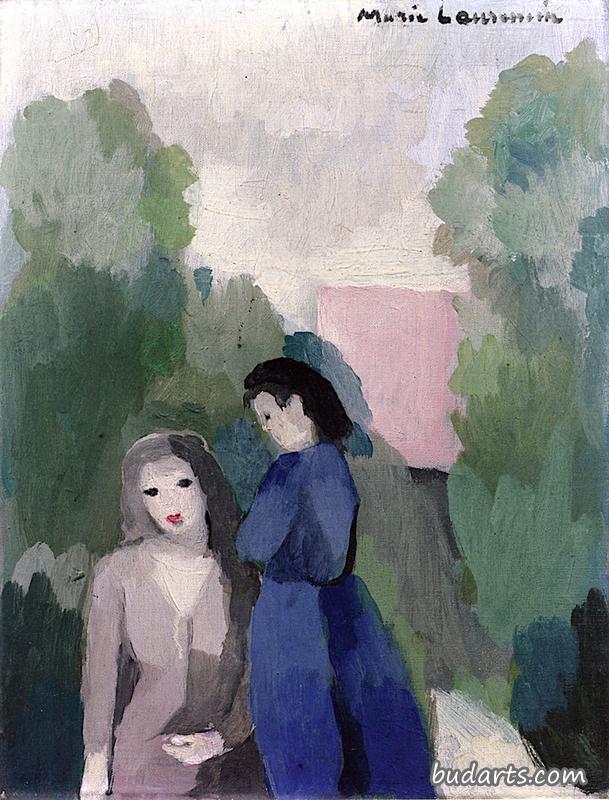 风景中的女人