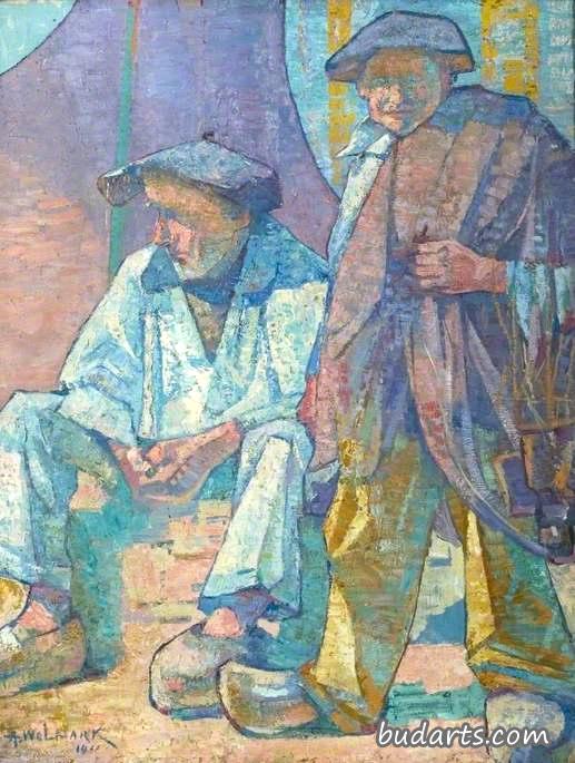 Two Breton Fishermen at Concarneau, France