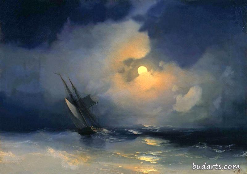 夜间海上风暴