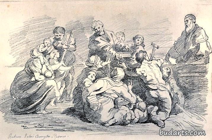 “圣巴沃即将接受根特修道院的习惯”(细节来自鲁本斯的一幅画) “圣巴沃即将接受根特修道院的习惯”(细节来自鲁本斯的一幅画)