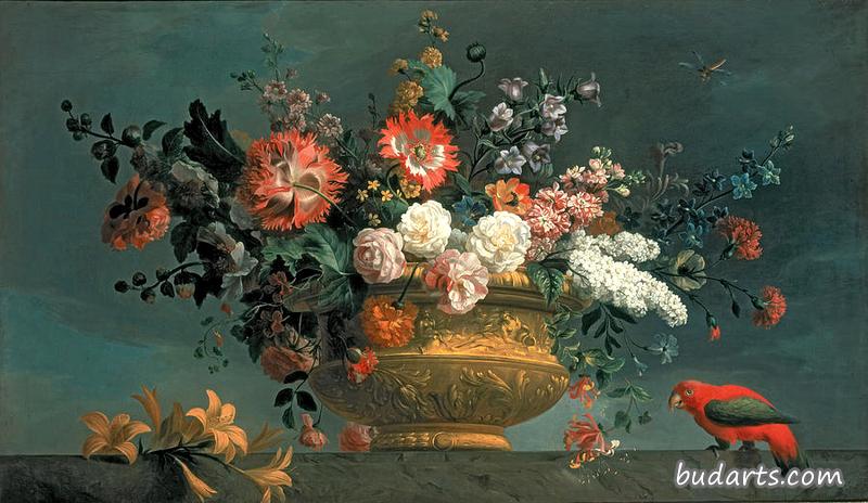 鹦鹉插花