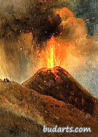 维苏威火山夜间喷发