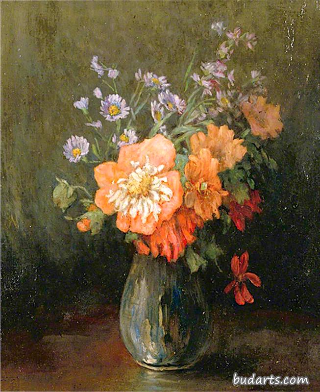 Dahlias and Michaelmas Daisies