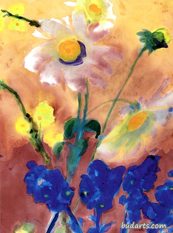 花（白色、黄色、蓝色）