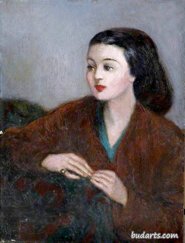 穿红大衣的女士