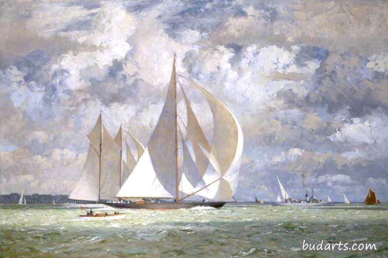 1935年，“不列颠尼亚”号在索伦特“西行”游艇