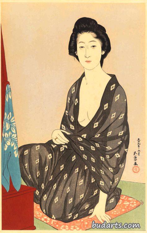 夏天穿和服的女人