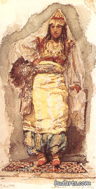 穿东方服装的女人