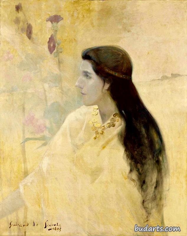 La Dame aux roses tremieres