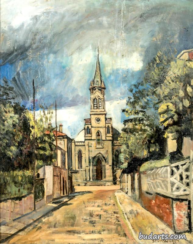 Église au fond d’une ruelle