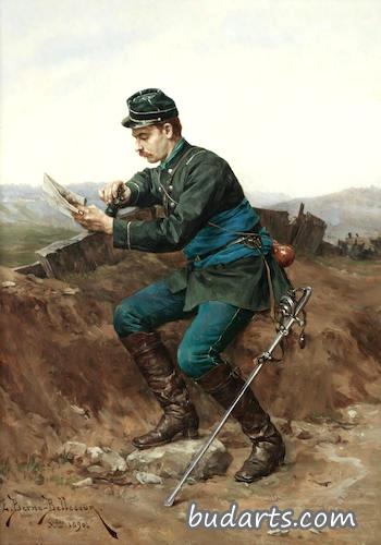 法国士兵在农村考察