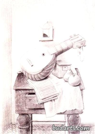 曼陀林静物画