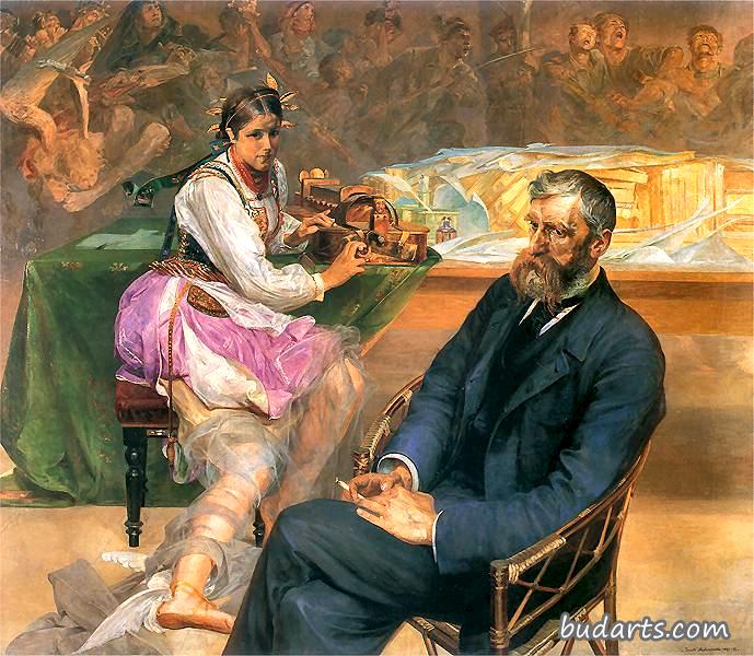 亚当·阿斯尼克与缪斯女神的肖像