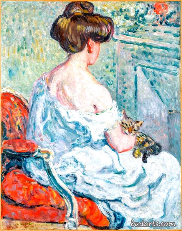 带猫的女人