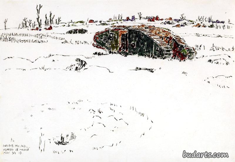 Wrecked Tanks outside Monchy-le-Preux