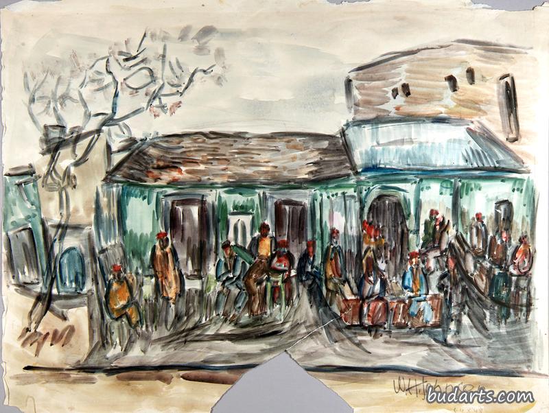 突尼斯,突尼斯,北非——咖啡馆里的人物场景 突尼斯,突尼斯,北非——咖啡馆里的人物场景