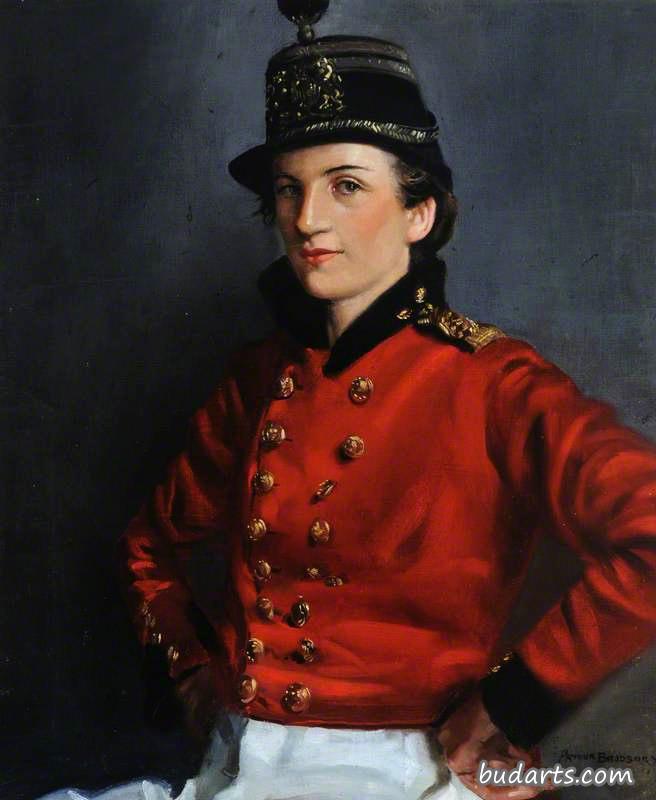 Jehanne Beaumont, in Sark Militia Uniform