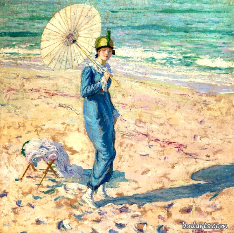 在海滩上