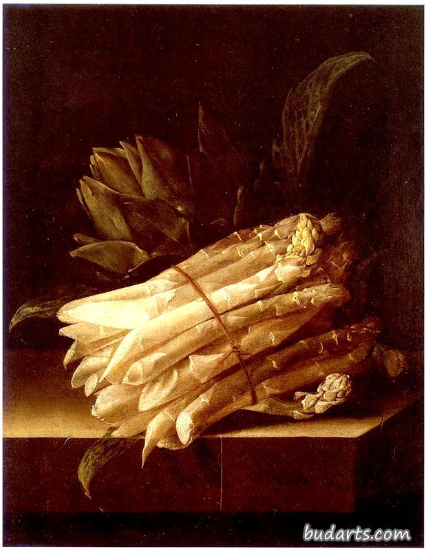 芦笋洋蓟静物画