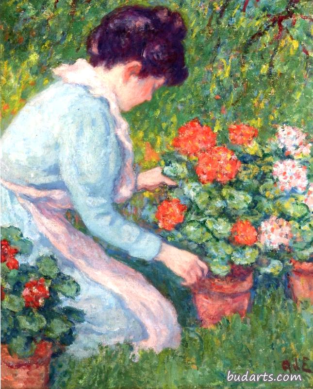 花园里的女人