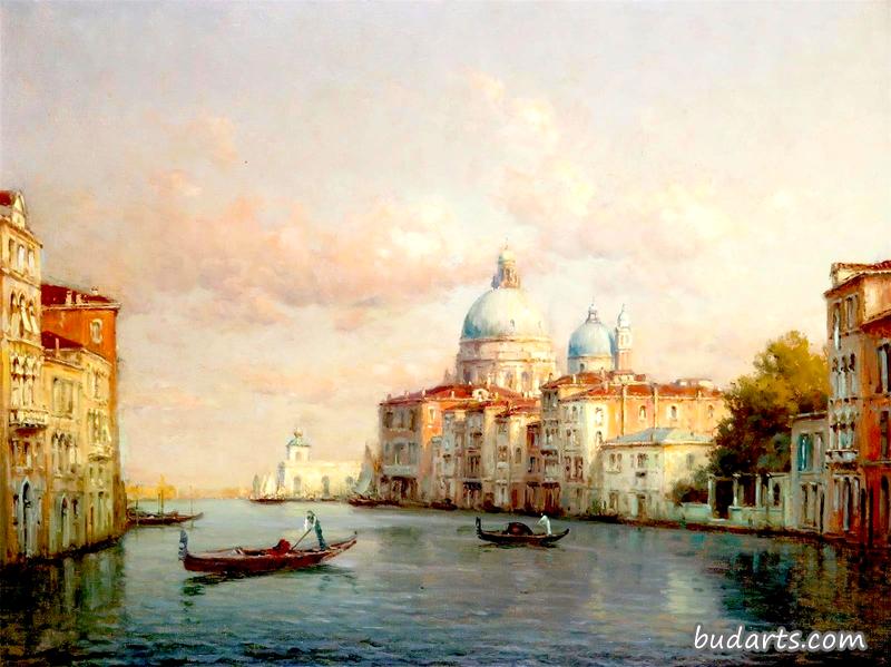 威尼斯大运河上的圣玛利亚礼炮