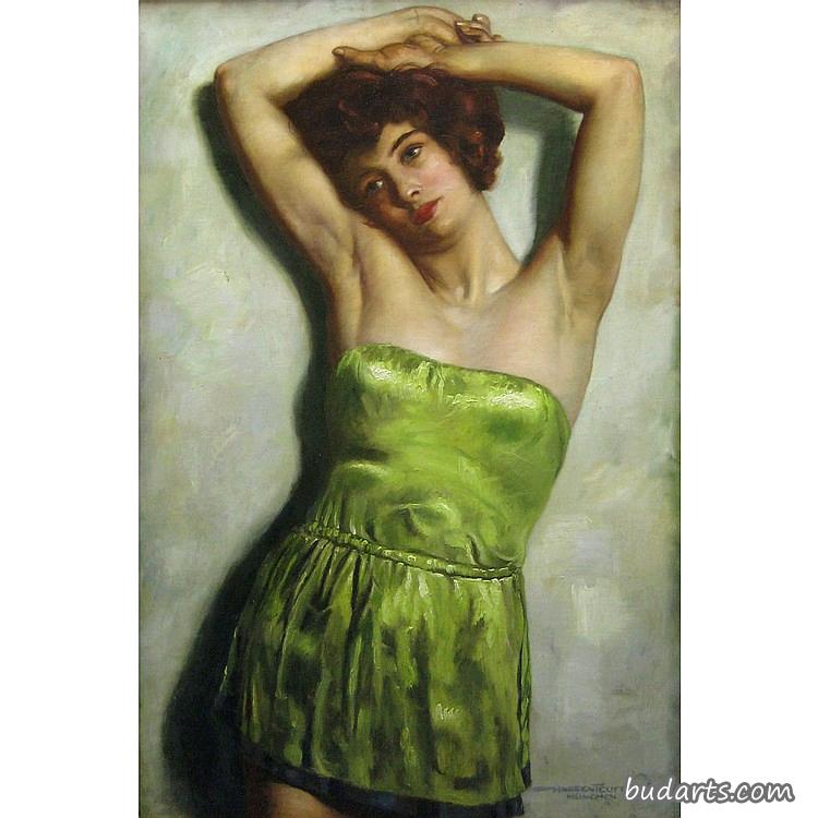 穿绿色衣服的女人