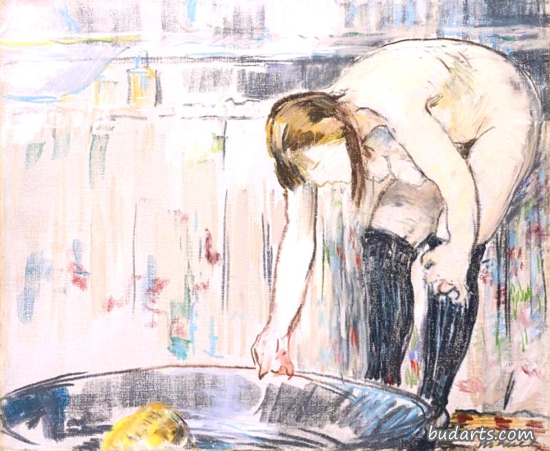 带浴缸的女人