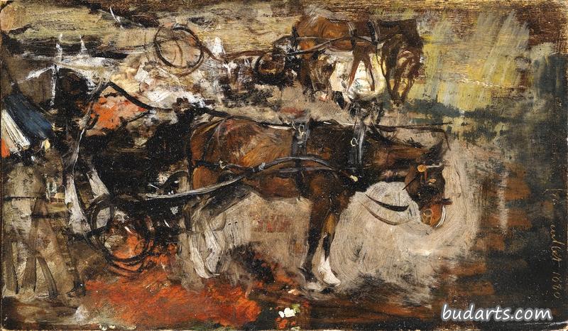 马车,特鲁丹大街,巴黎,1880年7月14日 马车,特鲁丹大街,巴黎,1880年7月14日