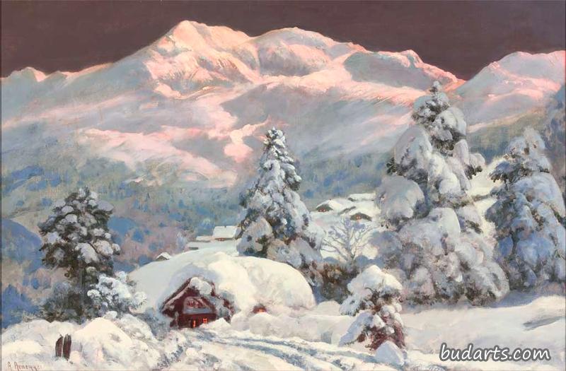 雪山冬季景观