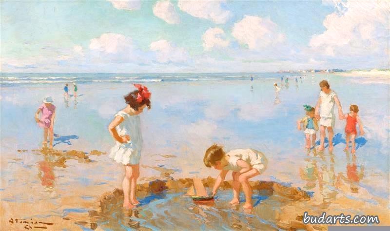 海滩上的孩子们