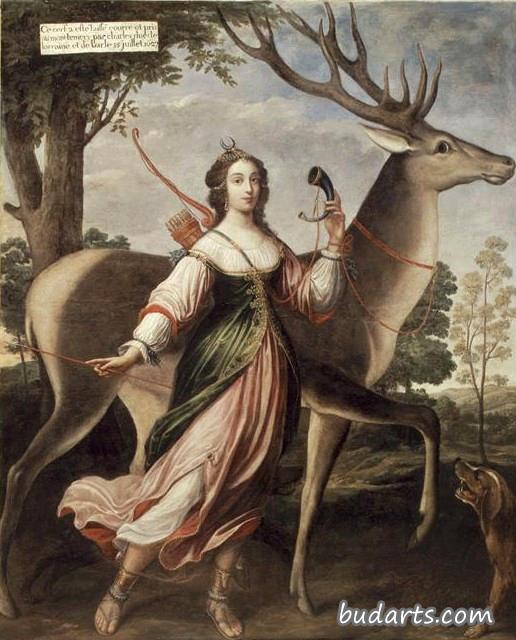 Portrait of Marie de Rohan, duchess of Chevreuse as Diana the Huntress