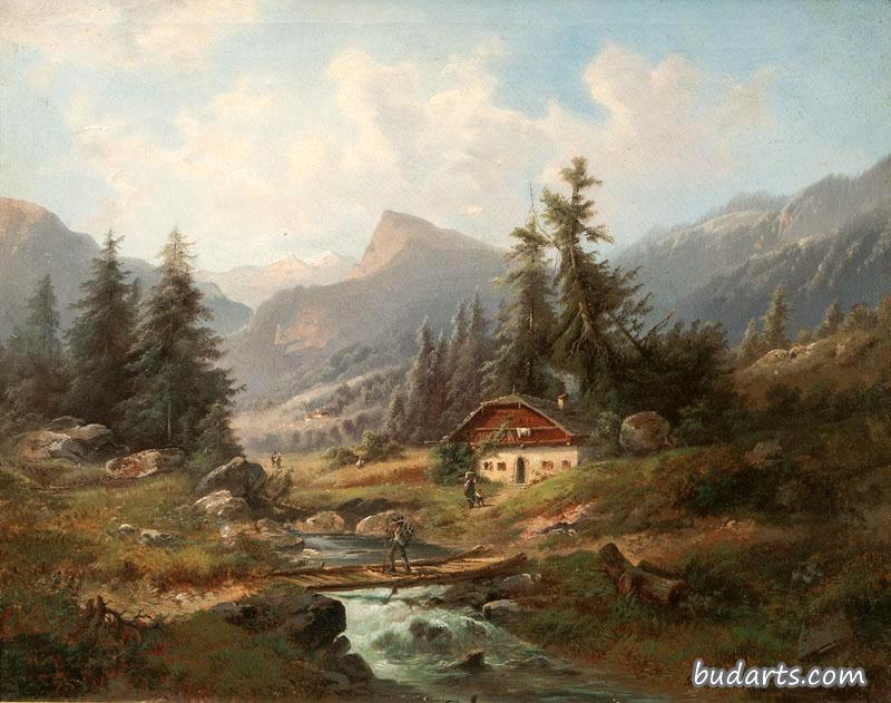 溪流山景