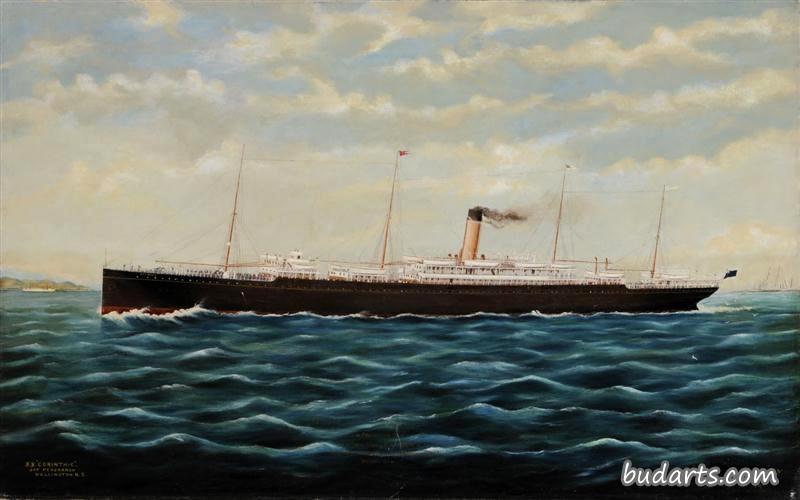 S.S. Corinthic off Pencarrow, Wellington, New Zealand