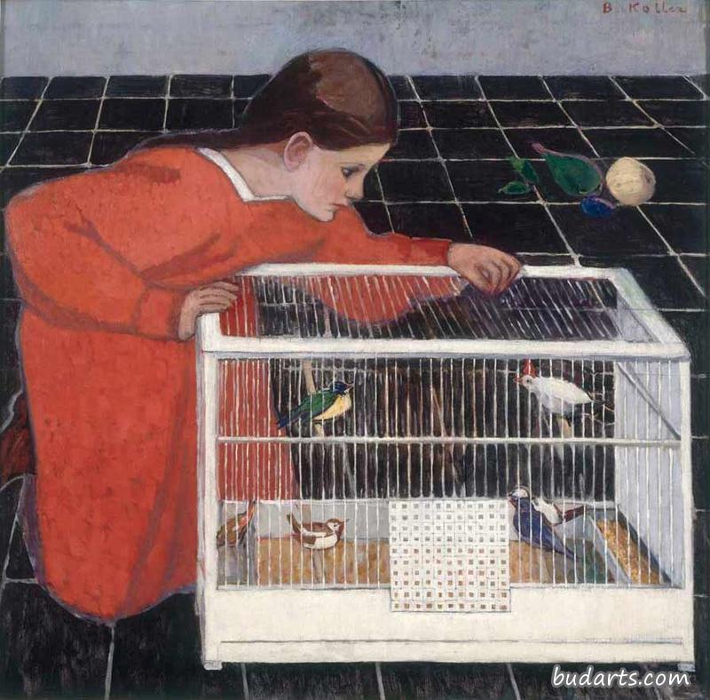 Silvia Koller with Bird Cage