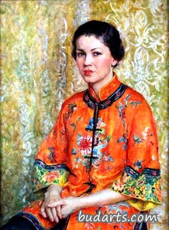 日本和服上的自画像