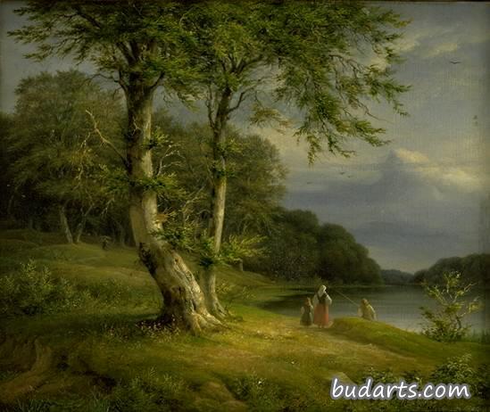 Forest landscape at Bagsværd Lake