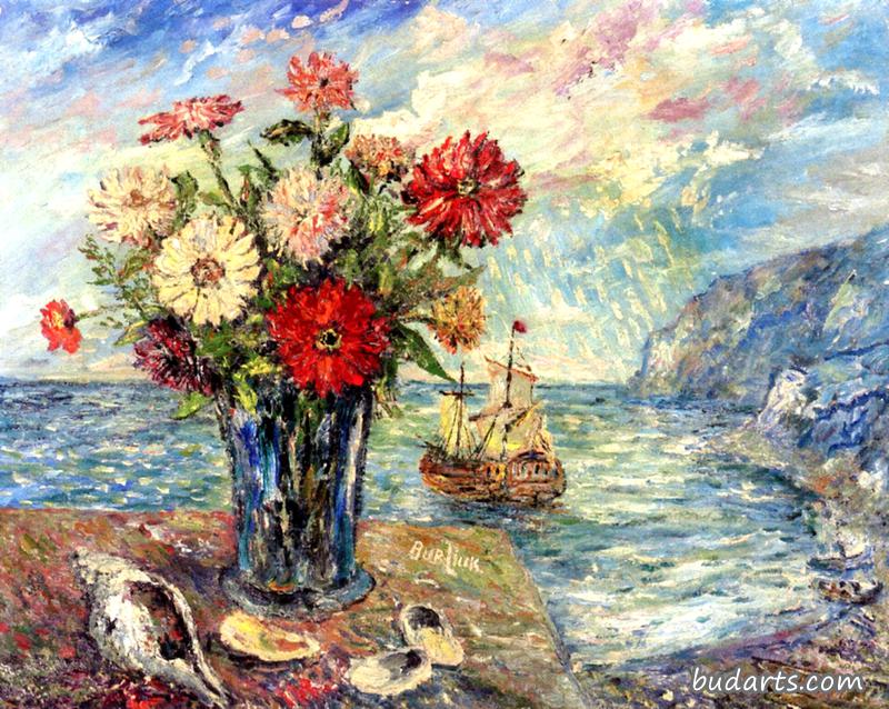 海边的花和贝壳